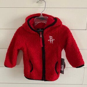 NWT fluffy red houston rockets nba hoodie zip-up kids